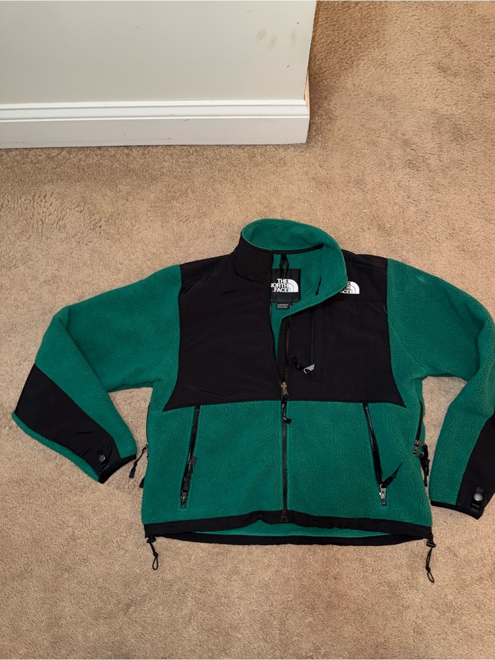 The North Face Women’s Green Fleece Jacket with Black Accents